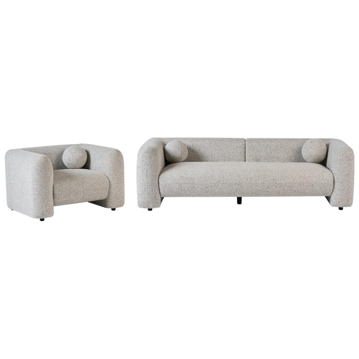 SOFA-SET 4-Sitzer Beige Leiren - Beige, Textil (224/68/87cm) - Beliani