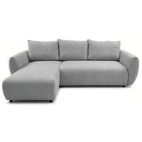 ECKSCHLAFSOFA Zordo GRAUER CHENILLE LINKS MIT ZWEI BETTKÄSTEN - Grau, Kunststoff/Textil (256/170cm) - Selsey