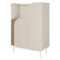 BÜCHERREGAL Camel mit 2 Türen und geriffeltem Detail, 90 cm, Frühlingseiche + Macadamia - Eichefarben/Beige, Holzwerkstoff/Metall (92/128/42cm) - Beautysofa