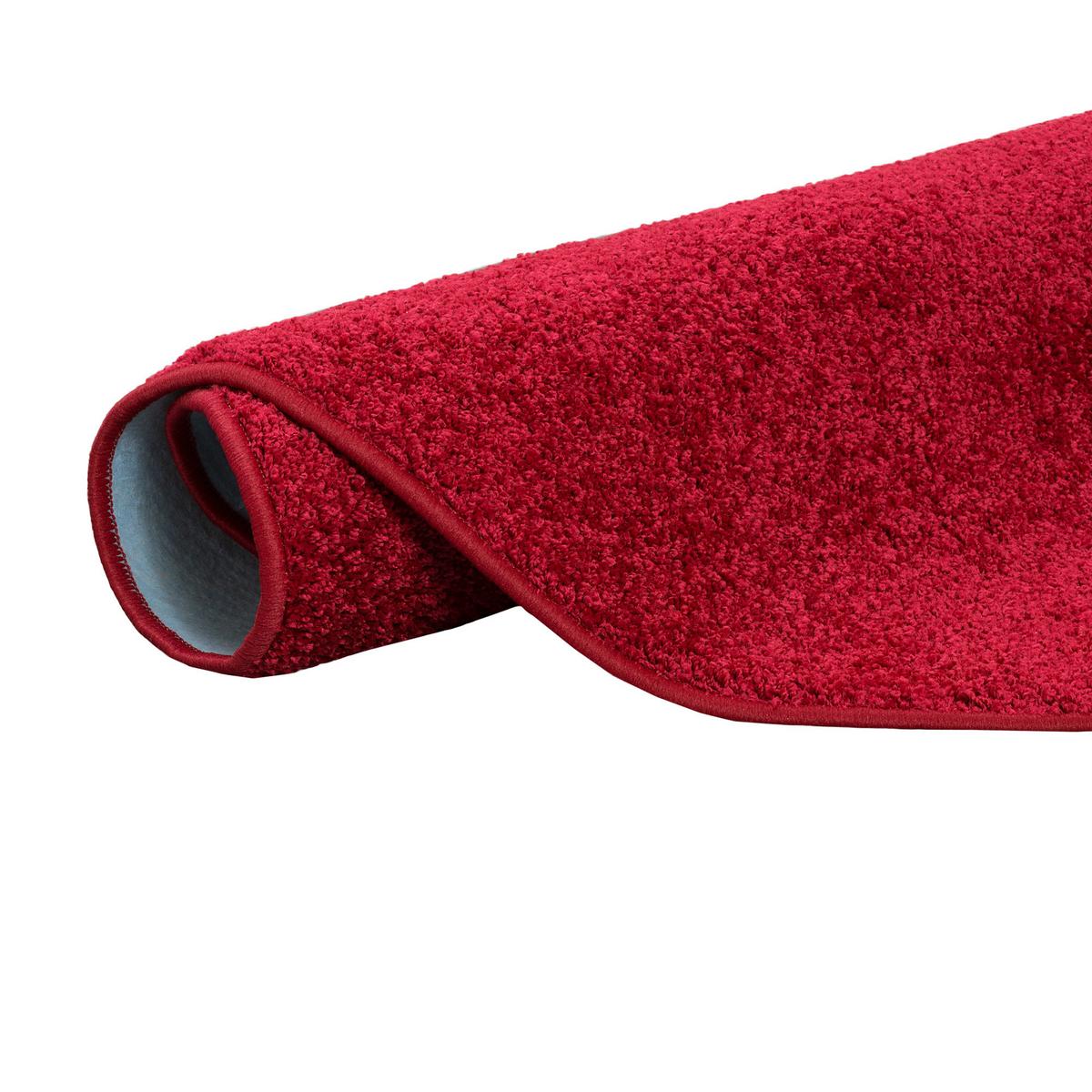 HOCHFLOR VELOURS TEPPICH MONA RUND - Rot, Textil (100/100cm) - Snapstyle