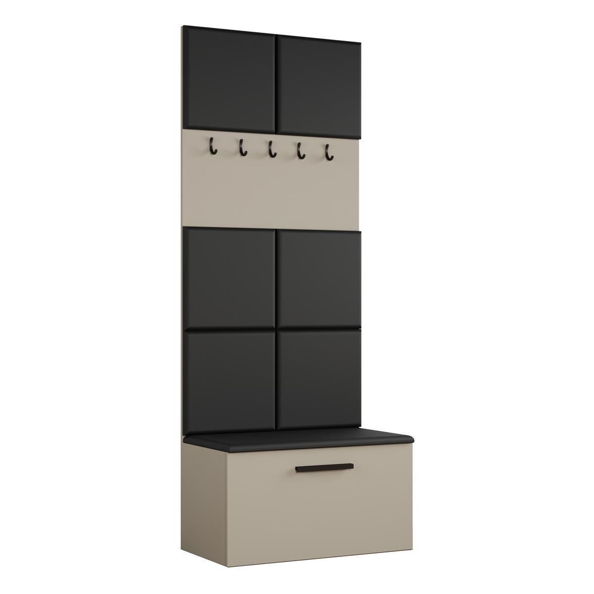 GARDEROBENSCHRANK MODULO 161,2/204/40 cm Modern Garderobe-Set Kaschmir - Kaschmir/Schwarz, Holzwerkstoff (161.2/204/40cm) - MASSENO