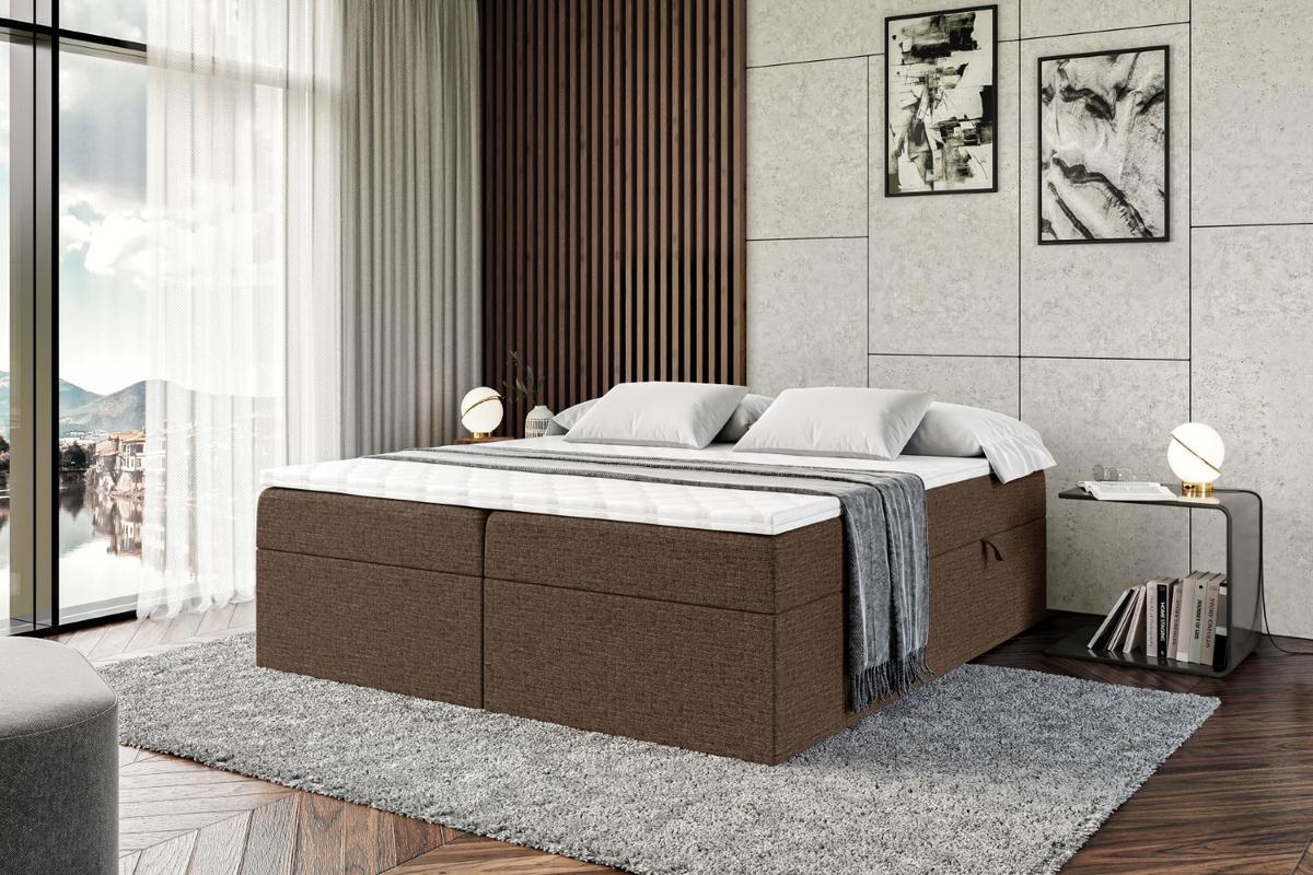 BOXBETT mit H3-Matratze und Lattenrost - MARCE BW - 140x200 Braun - Braun, Holzwerkstoff (140/200cm) - ALTDECOR