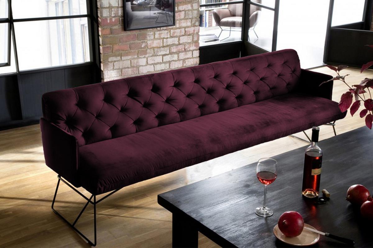 ESSZIMMERBANK CHARME Violett Velvet - Violett, Textil (166/85/68cm) - KAWOLA