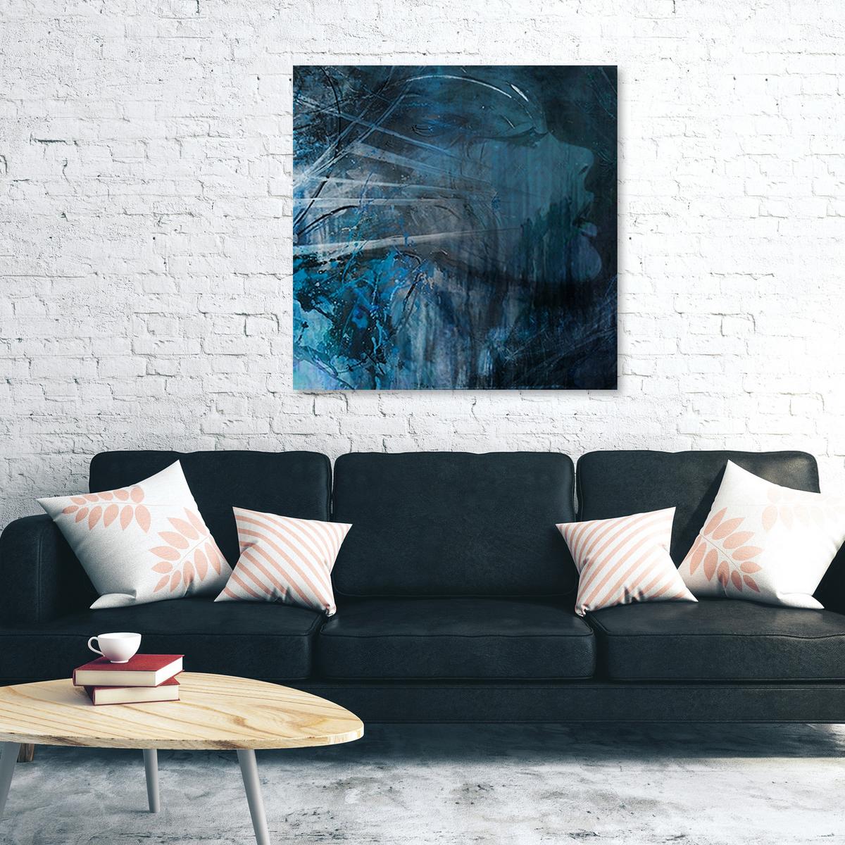 LEINWANDBILD, Menschen - blau 30x30cm - Blau, Textil (30/30cm) - Feeby