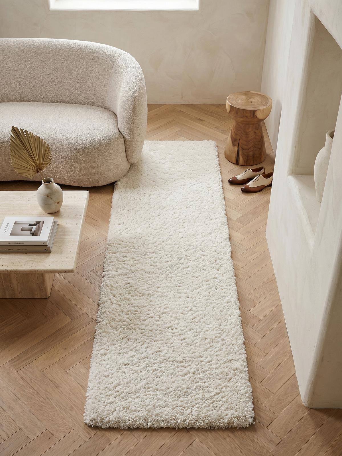 HOCHFLORTEPPICH RHEIN, einfarbig, aus Polypropylen, Creme, 60 x 110 cm - Beige, Textil (110/60cm) - KADIMA DESIGN