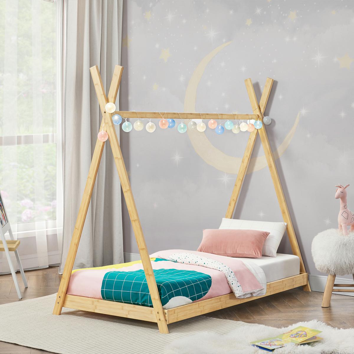KINDERBETT Vimpeli - Naturfarben, Holz (80/160cm) - [en.casa]