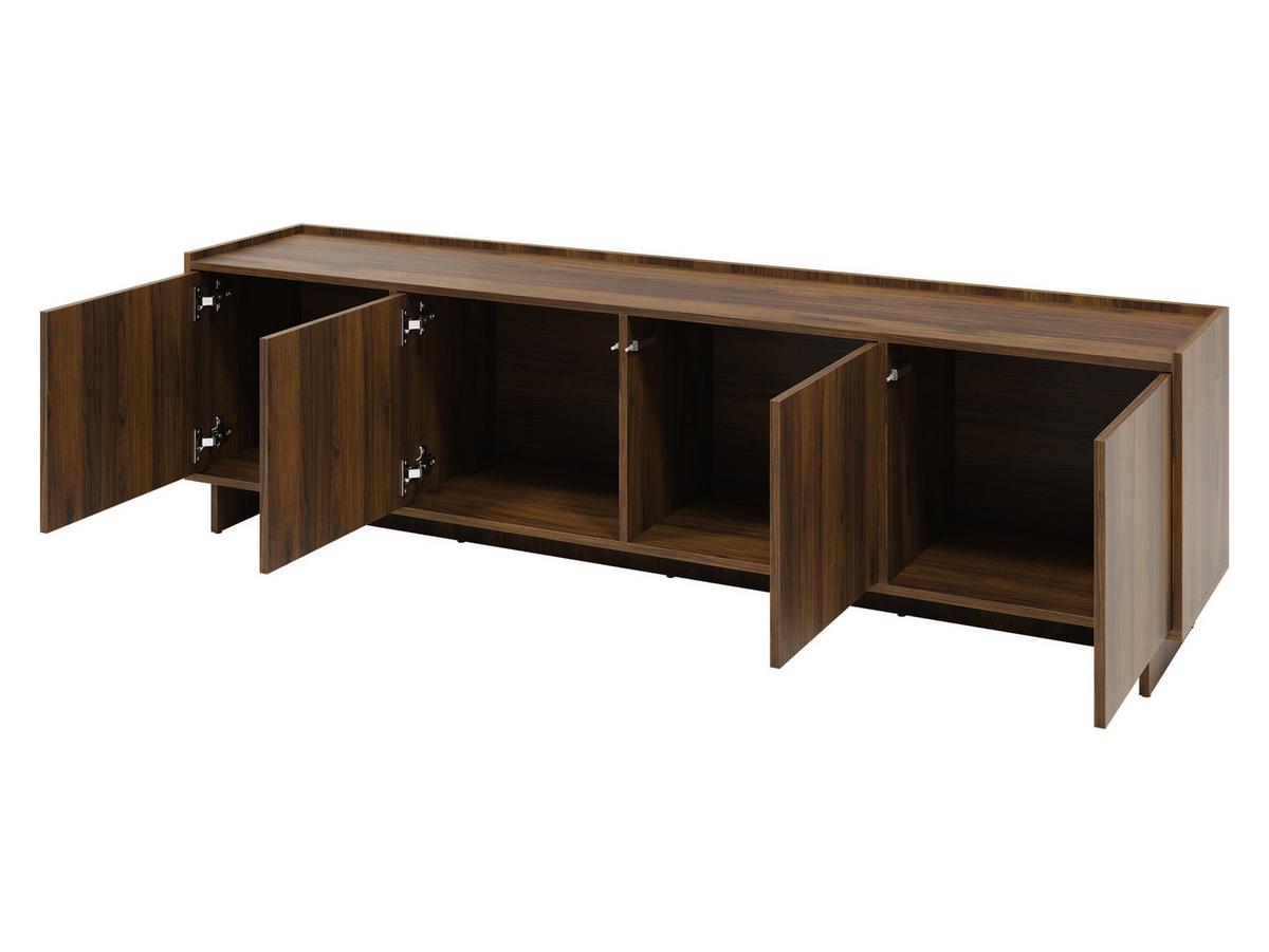 TV-LOWBOARD Yasumi 195 - Nussbaumfarben/Schwarz, Holzwerkstoff/Kunststoff (195/55/39cm) - MIRJAN24