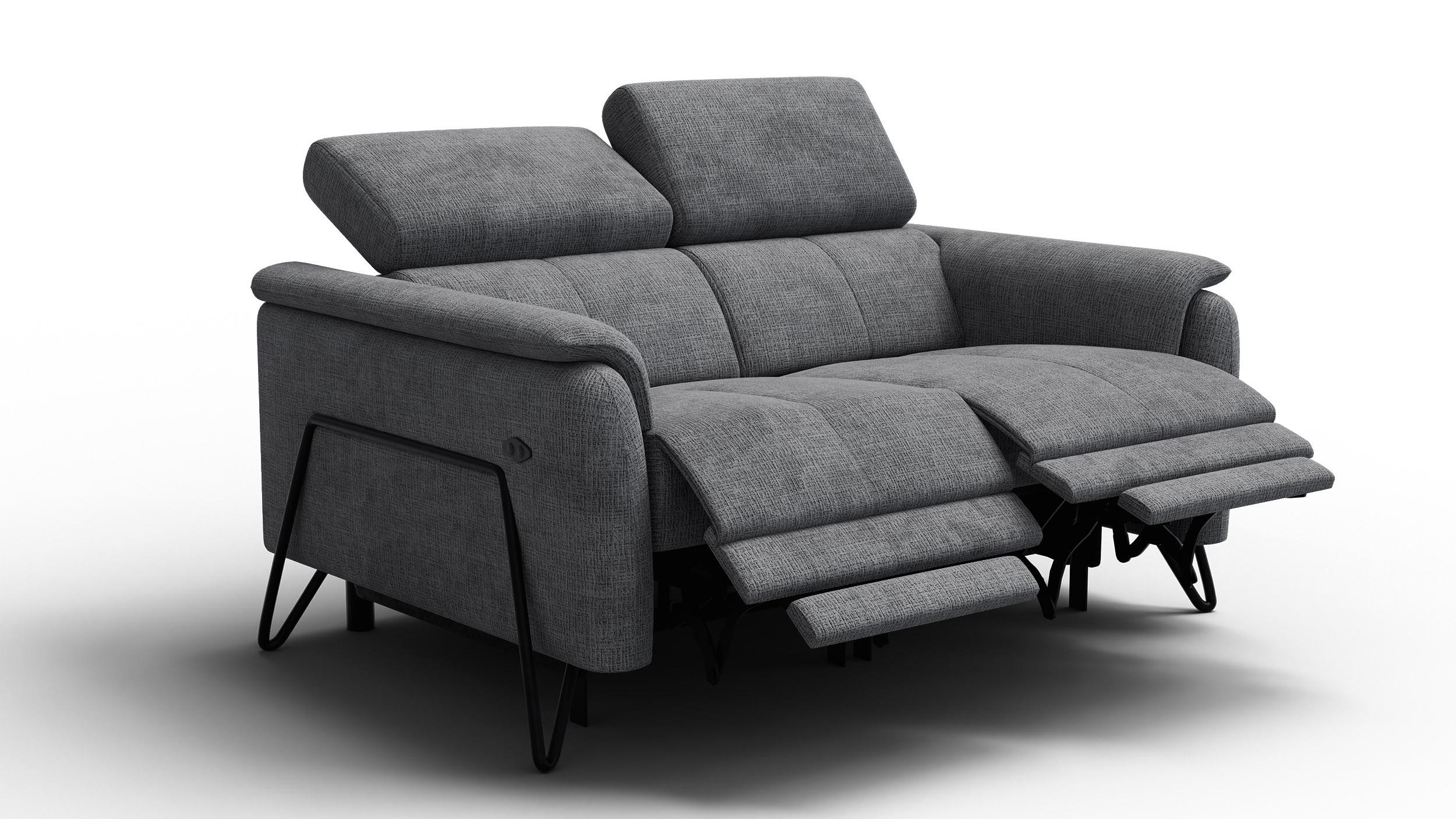 RELAXSOFA RODEN 2-Sitzer, dunkelgrau - Dunkelgrau, Holz/Textil (152/82/103cm) - Wozimo