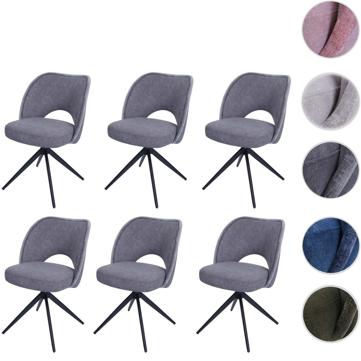 ESSZIMMERSTUHL Grau 6er-Set - Dunkelgrau/Grau, Textil (54/84/60cm) - MCW