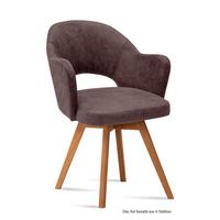 ARMLEHNSTUHL (6er-Set) Dolly 59x87x61 Eiche geölt/Braun - Eichefarben/Braun, Kunststoff (61/87/59cm) - 58aufmkessel