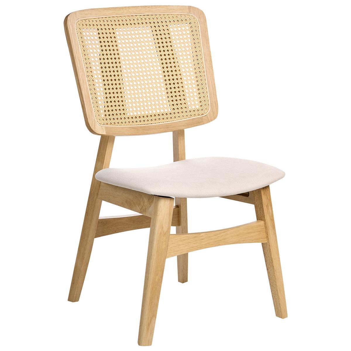 ESSZIMMERSTUHL 2er-Set Hellbeige/Hellbraun Alcova - Hellbraun/Beige, Holz (51/93/54cm) - Beliani