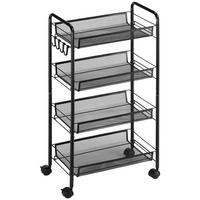 SERVIERWAGEN abnehmbar, Stahl, Schwarz - Schwarz, Metall (26.5/84/45cm) - HOMCOM