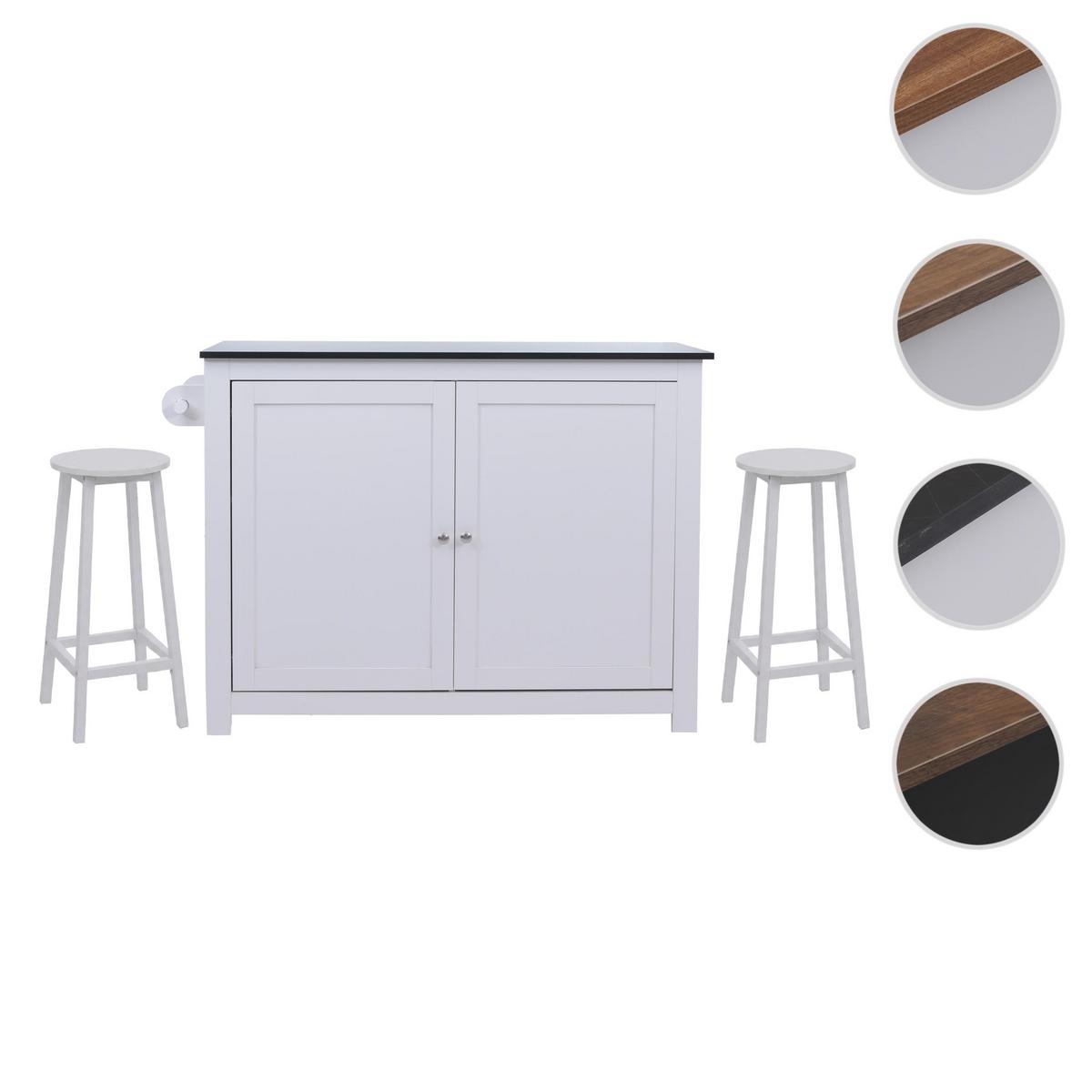 KÜCHENINSEL Weiß, Braun - Weiß/Braun, Holz (120/90/45cm) - MCW