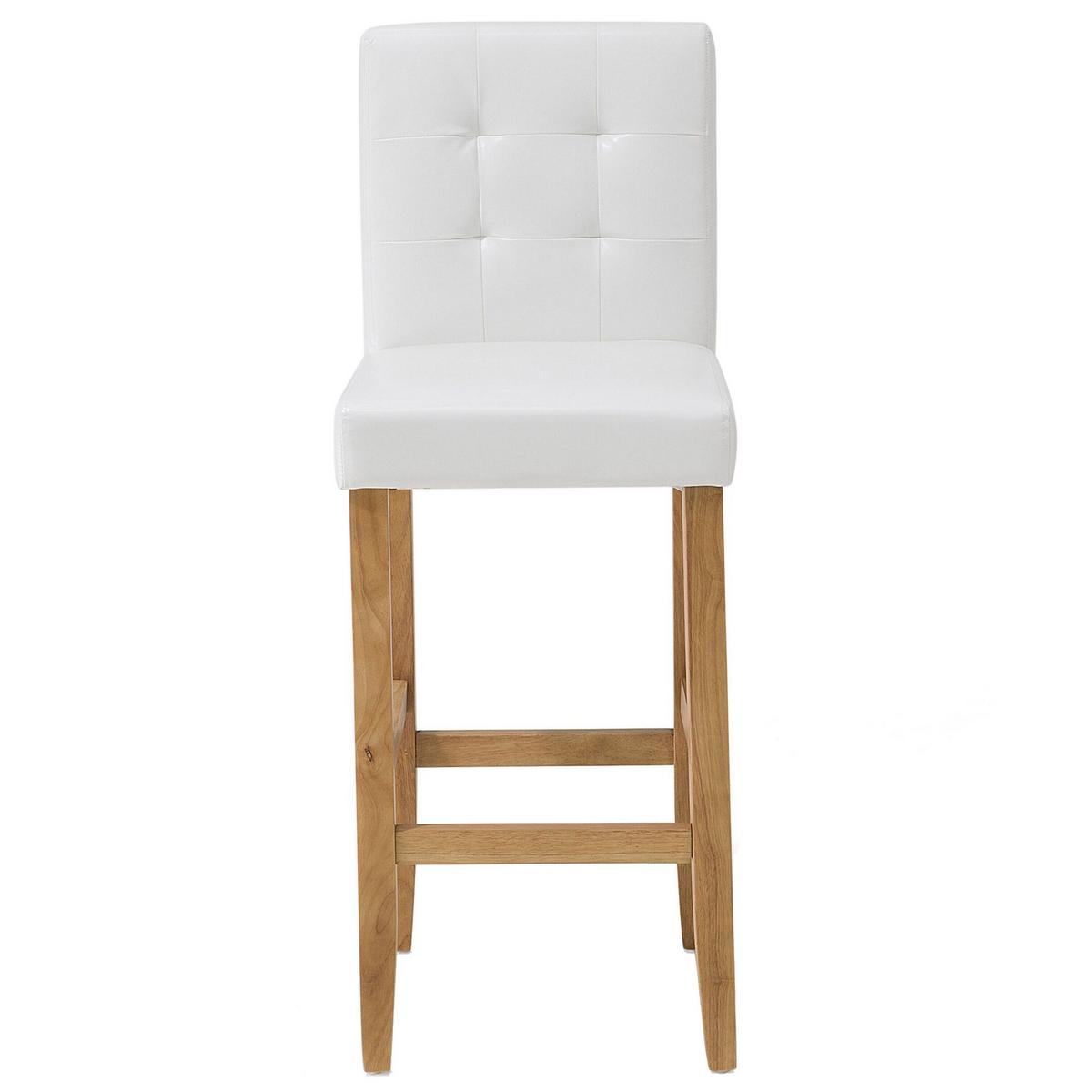 BARSTUHL 2er-Set Kunstleder Weiß Madison - Weiß, Holz/Textil (45/110/58cm) - Beliani