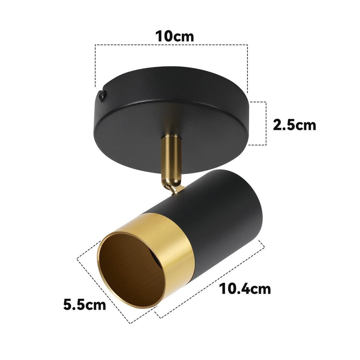 DECKENSTRAHLER Schwerin 1-flammig 10/10/17 cm - Schwarz, Metall (10/10/17cm) - Nettlife