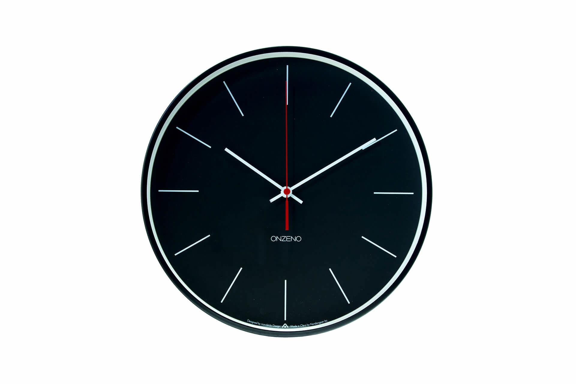 WANDUHR Design Schwarz 31/31 cm - Schwarz, Glas/Holzwerkstoff (30.5/30.5/4cm) - ONZENO