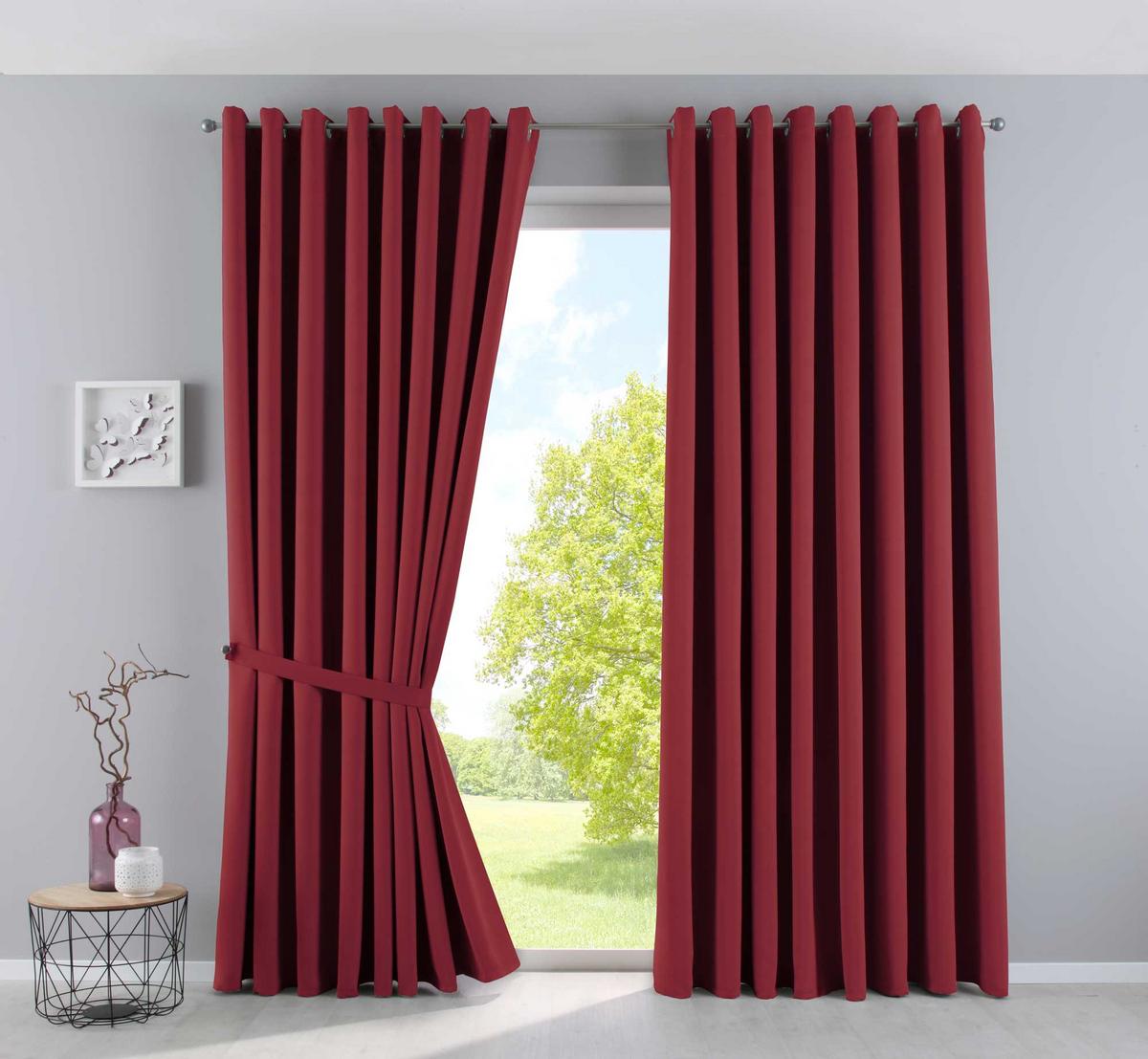 VORHANG »NEW YORK« HxB 245x295 cm Bordeaux - Bordeaux, Textil (295/245cm) - Gardinenbox