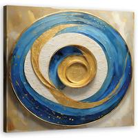 WANDBILD blau abstraktion rund - Blau, Textil (40/40cm) - Feeby