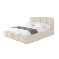 POLSTERBETT mit Bettkasten und Lattenrost, Bett mit Kopfteil, Boxbett ohne Matratze, Doppelbett mit Stauraum - NATA 120x200 Beige - Cappuccino, Holzwerkstoff/Textil (120/200cm) - ALTDECOR