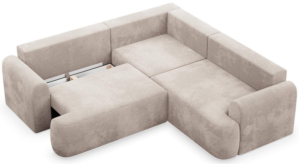 ECKSOFA Kaveo 245 cm universell mit Eckelement - Taupe/Schwarz, Kunststoff/Textil (245/245cm) - Selsey