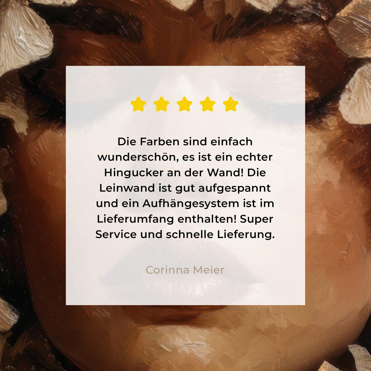 LEINWANDBILD Gesicht - Dame - Blätter - Pinselstriche Deko Groß 90x90 cm - Goldfarben, Textil (90/90cm) - MuchoWow