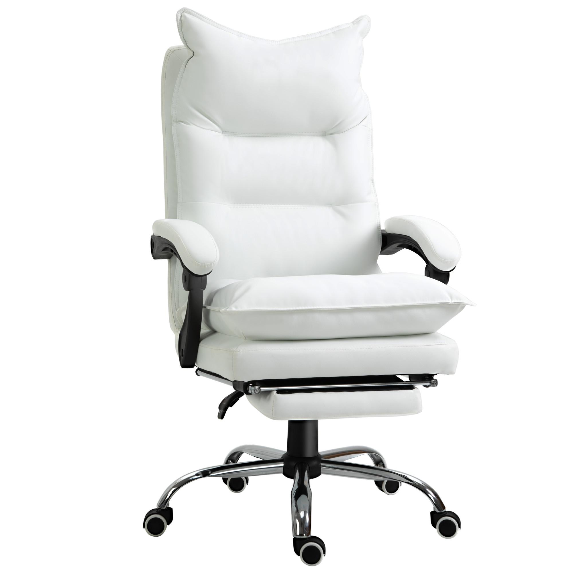 BÜROSTUHL, Kunstleder, Weiß - Weiß, Kunststoff (72/130/66cm) - Vinsetto