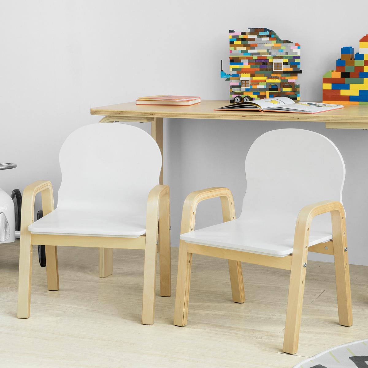 KINDERSTUHL 2er-Set - Weiß, Holz/Holzwerkstoff (40/53/32cm) - SoBuy