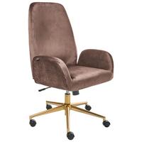 BÜROSTUHL Braun Clare - Goldfarben/Schwarz, Textil (62/100/64cm) - Beliani