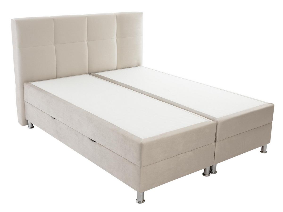 BOXBETT Dave - H3 - Blau/Chromfarben, Holz/Textil (160/200cm) - MIRJAN24