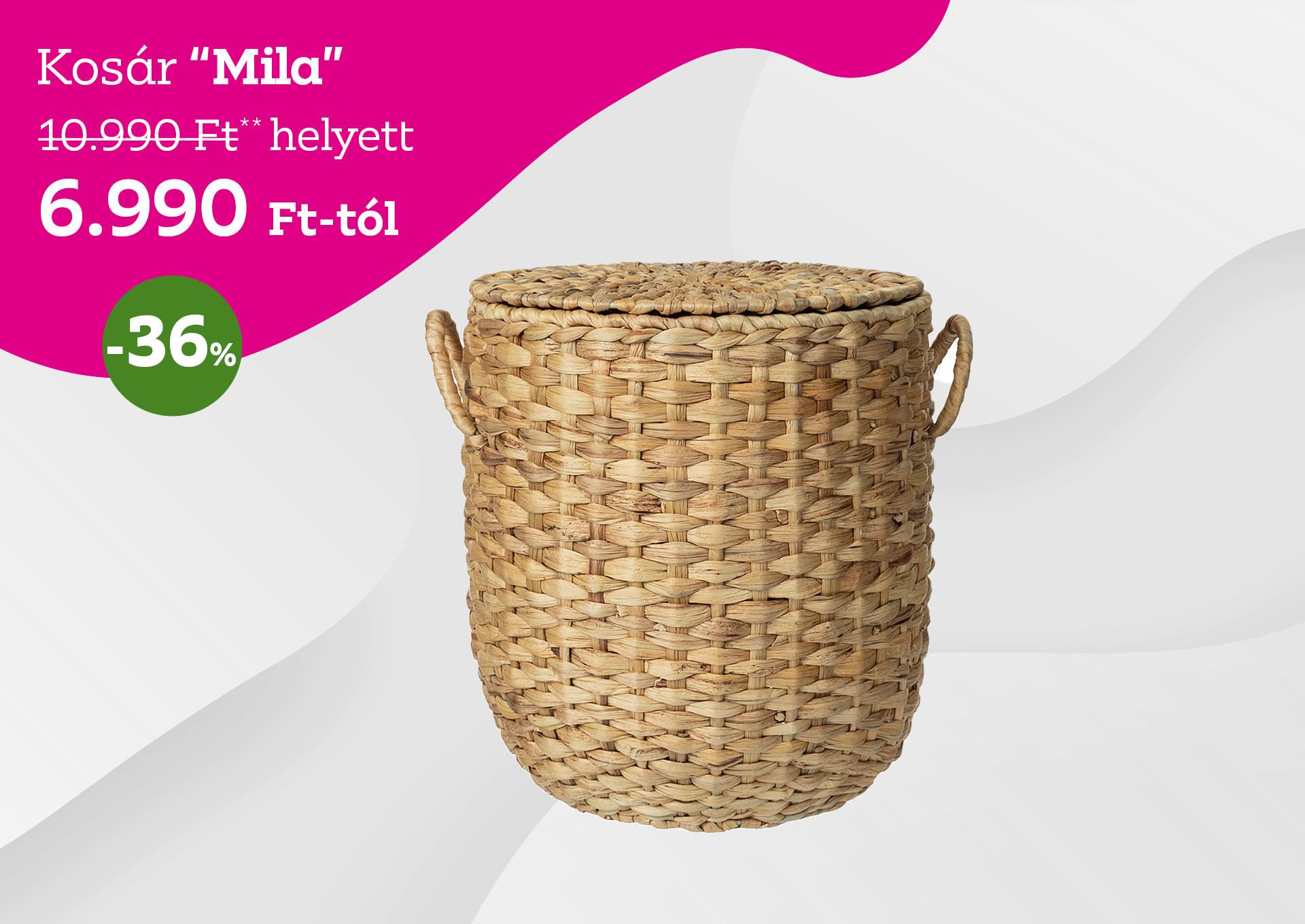 Kosár MILA 10990 Forint helyett 6990 Forint kedvezmény mértéke 36%