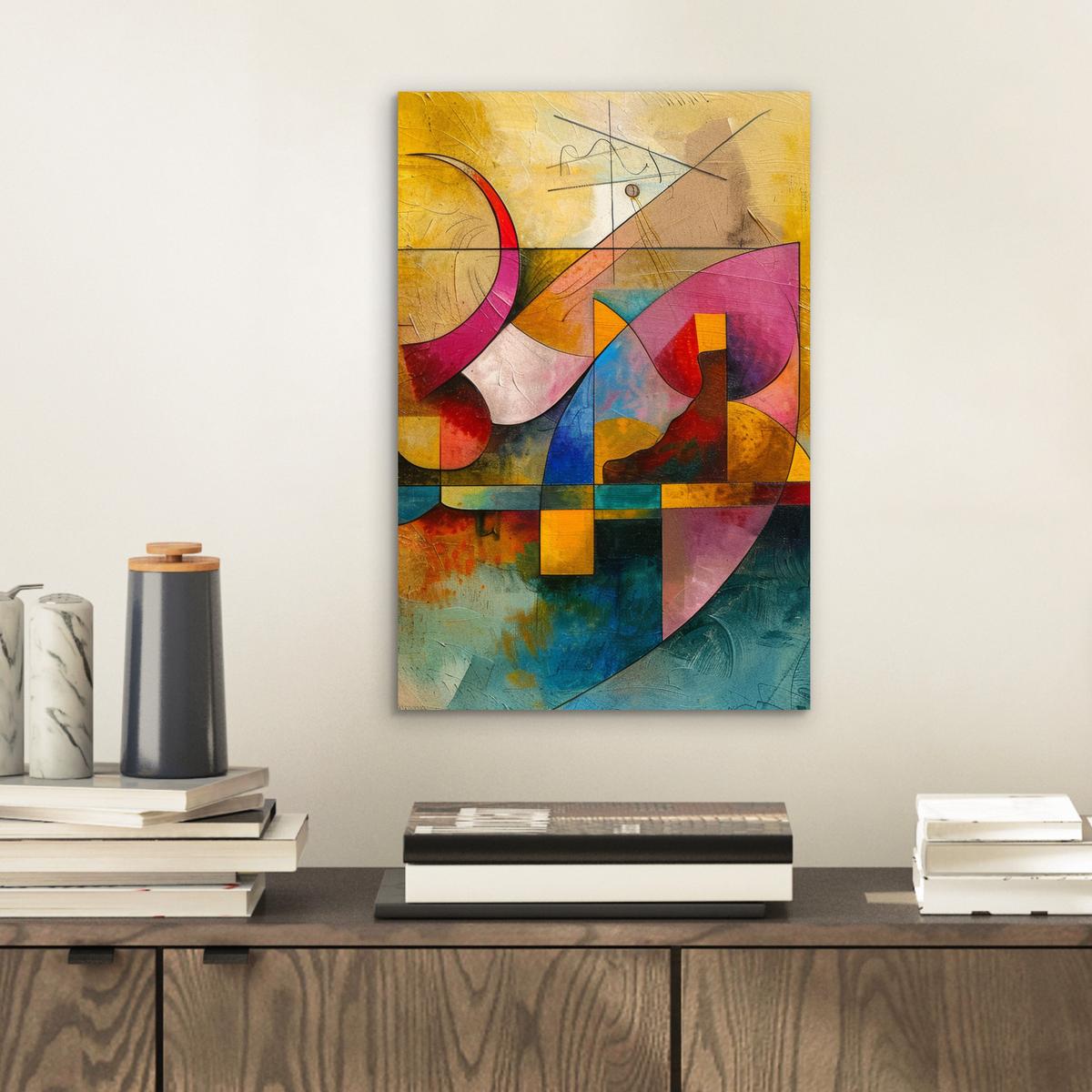METALLBILD Kunst - Abstrakt - Modern 20x30 cm - Gelb, Metall (20/30cm) - MuchoWow
