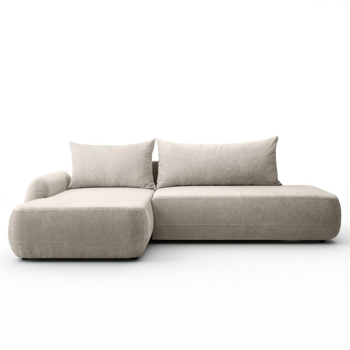 ECKSOFA GOYA mit Schlaffunktion und Bettkasten, Linke, Perfect Harmony 04 - Ecru, Textil (184/302cm) - Lookway