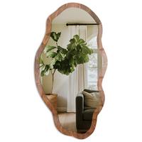 SPIEGEL 90x45 cm asymmetrisch mit Druck - Steintextur - Transparent, Glas (45/90/0.4cm) - TULUP