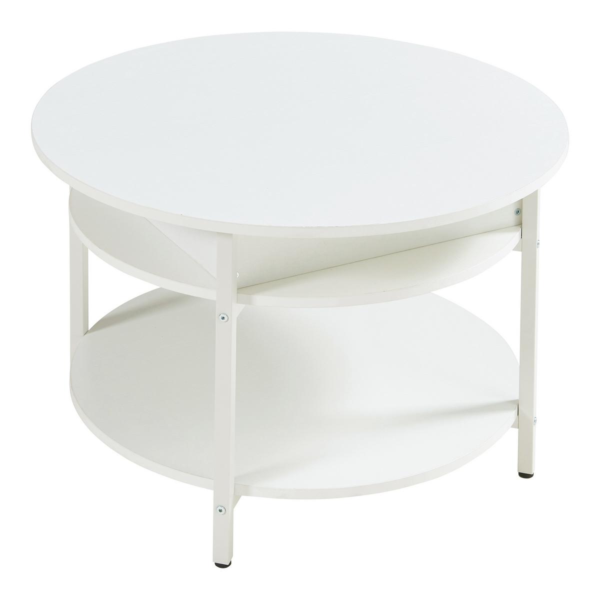 COUCHTISCH Kandas 70/49 cm - Weiß, Holzwerkstoff/Metall (70/70/49cm) - [en.casa]