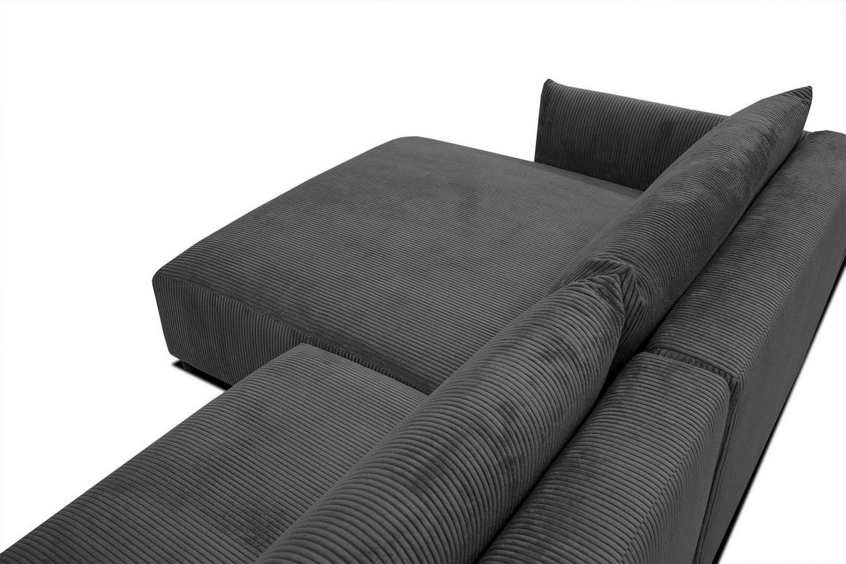 ECKSOFA TAUER 5-Sitzer, dunkelgrau - Dunkelgrau/Schwarz, Holzwerkstoff/Kunststoff (174/292cm) - Wozimo