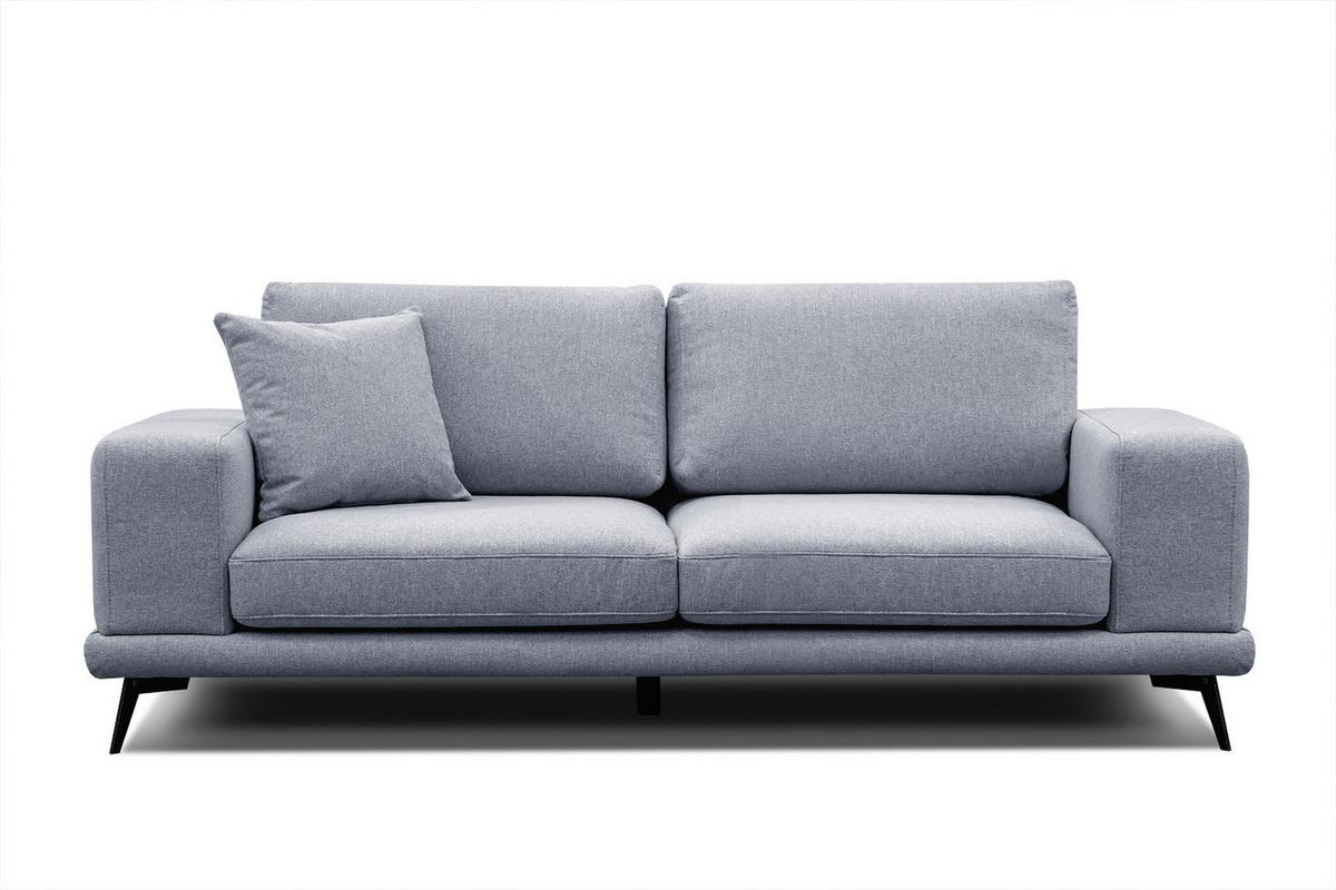 SOFA MEDIOLANE 3-Sitzer, hellblau - Hellblau, Holzwerkstoff/Textil (233/87/96cm) - Wozimo