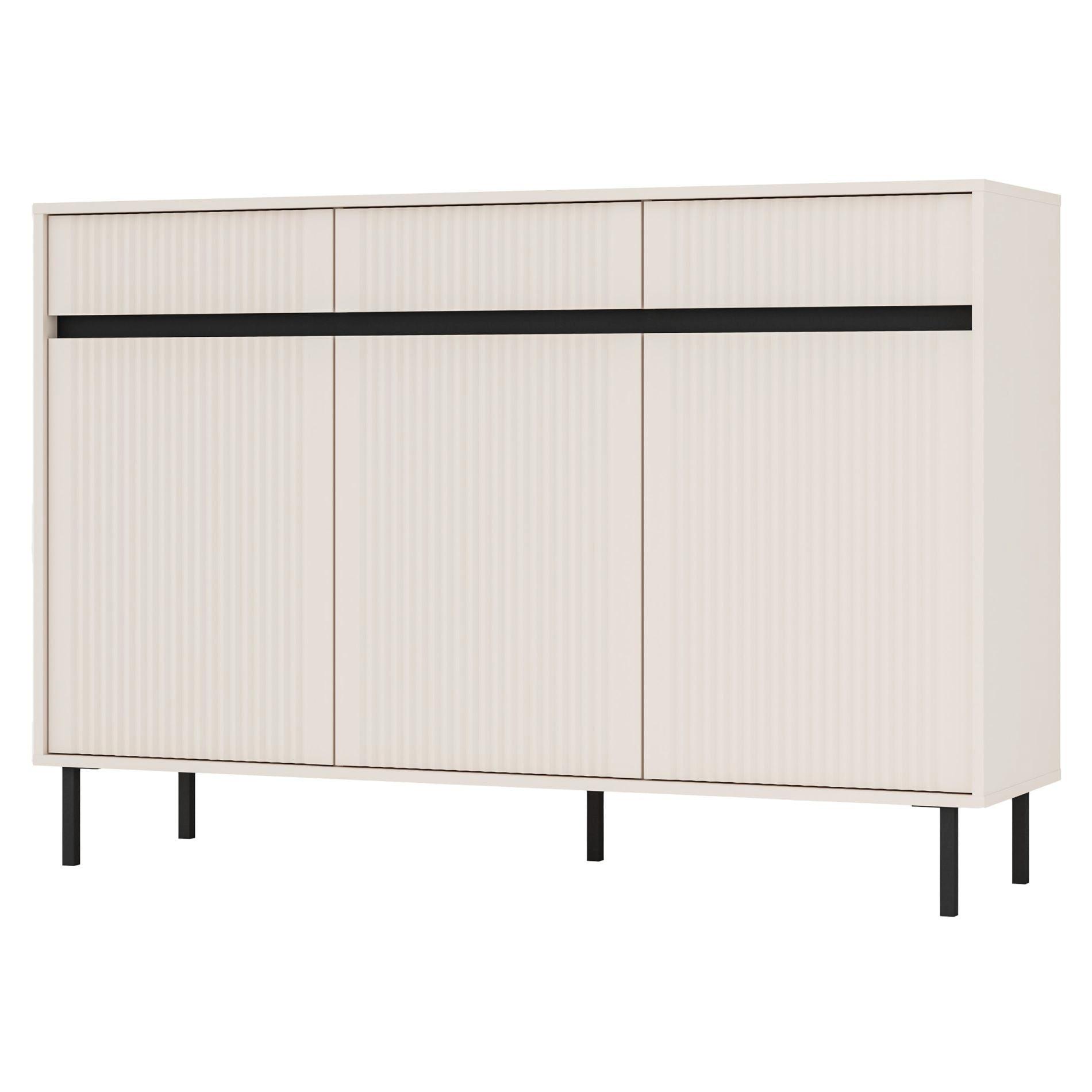 SIDEBOARD Osaka Sandbeige 149 cm - Beige/Schwarz, Holzwerkstoff/Metall (148.6/100/40cm) - Selsey
