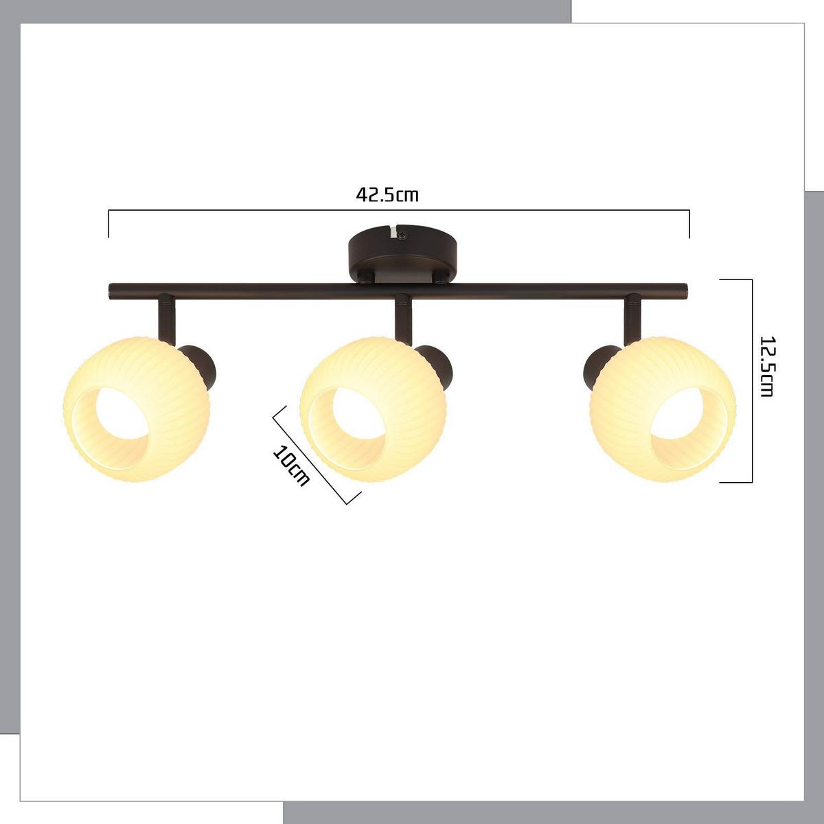 DECKENSTRAHLER Lerner 3-flammig 42.5/10/16.5cm - Schwarz, Metall (42.5/10/16.5cm) - Nettlife
