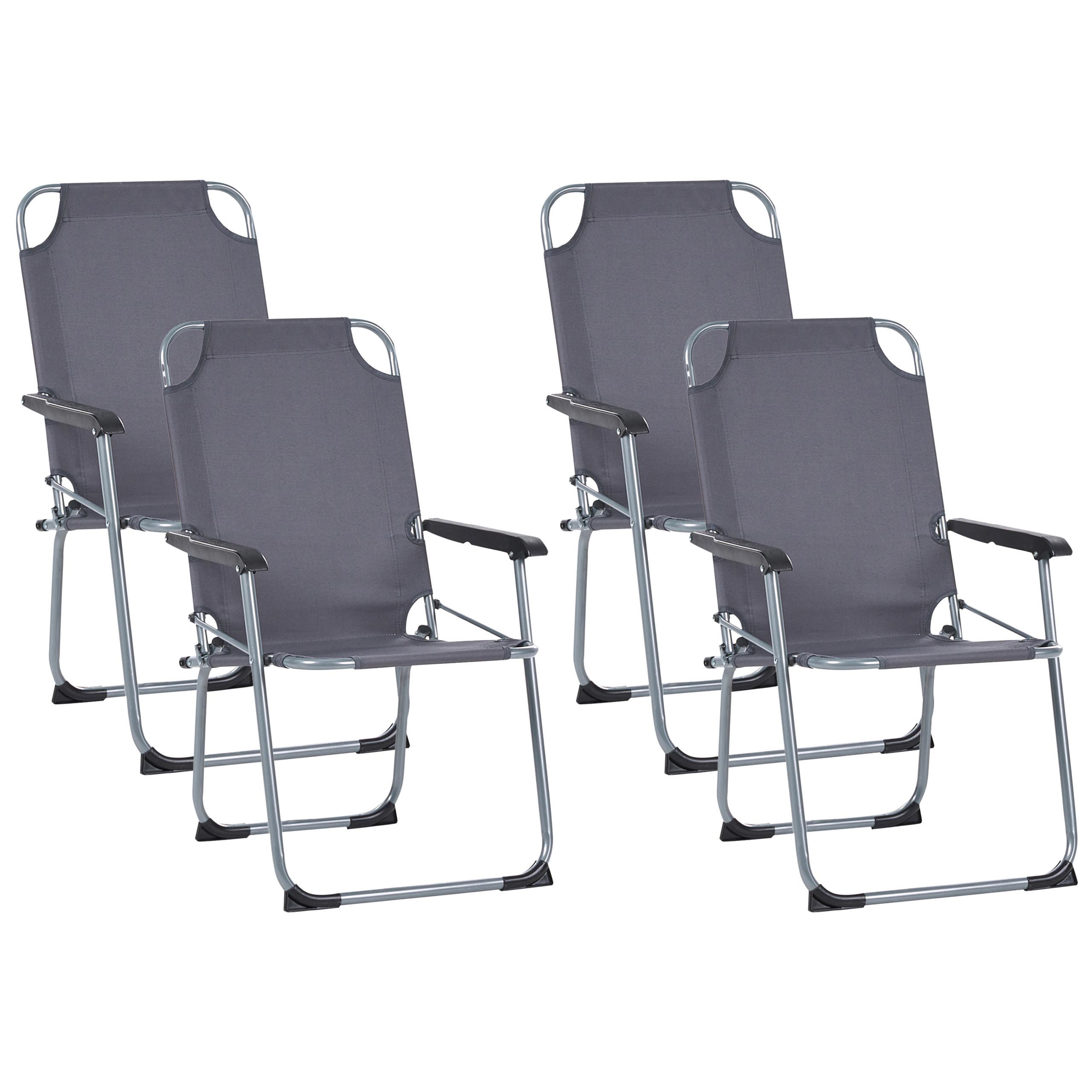 GARTENSTUHL 4er-Set klappbar Metall Grau Galatsi - Grau, Metall (52/88/55cm) - Beliani