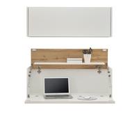 SEKRETÄR Set 2-teilig weiß, Eiche Wotan 100 cm, Büromöbelkombination hängend mit Stauraum - Eiche Wotan/Weiß, Holzwerkstoff (30/100/170cm) - Furn.Design