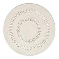 TEPPICH geflochten rund mit Häkel-Muster 70 cm - Creme, Textil (70/70cm) - Homescapes
