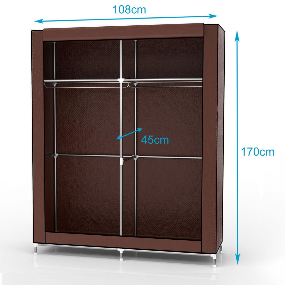FALTSCHRANK - Braun, Textil (45/170/108cm) - Intirilife