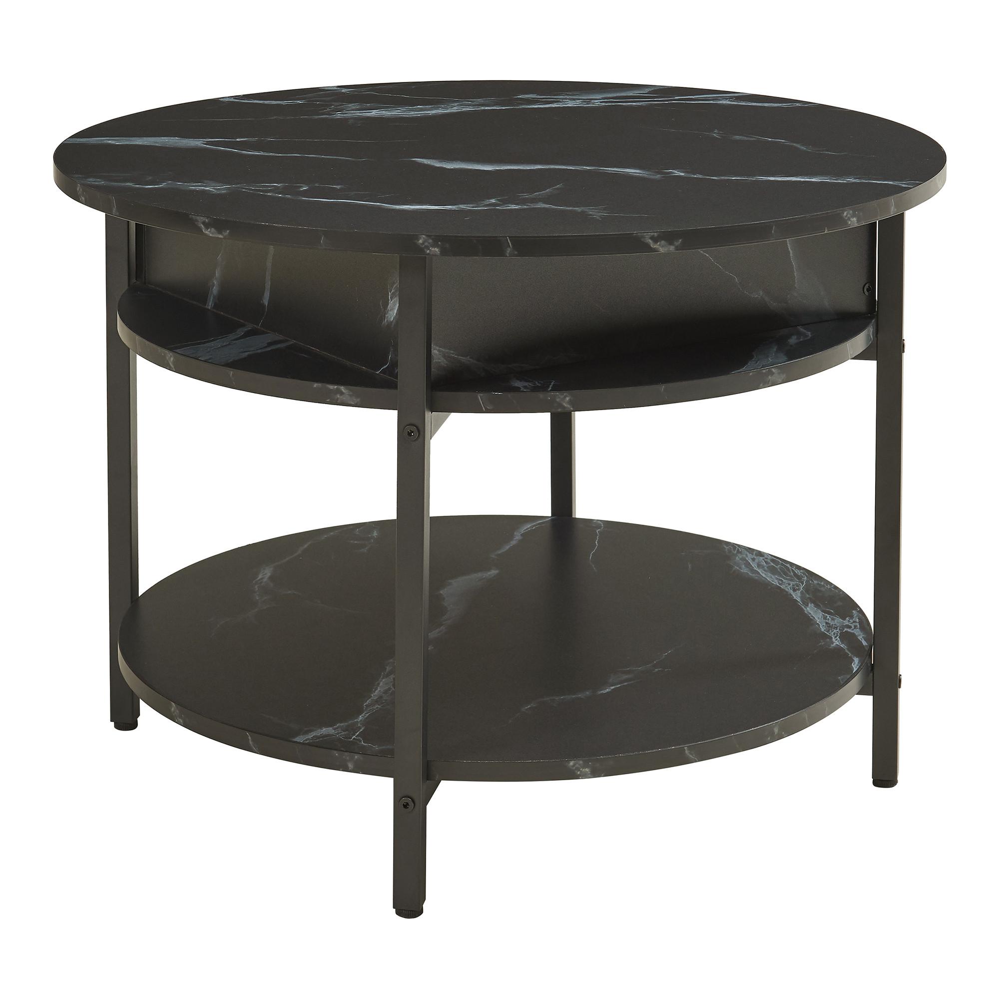 COUCHTISCH Kandas 70/49 cm - Schwarz, Holzwerkstoff/Metall (70/70/49cm) - [en.casa]