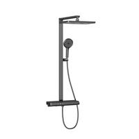 ÜBERKOPFBRAUSESET mit Thermostat 3 Auslässe Anthrazit 105/40,1/57,3 cm - Anthrazit, Metall (40/105/57cm) - EMKE