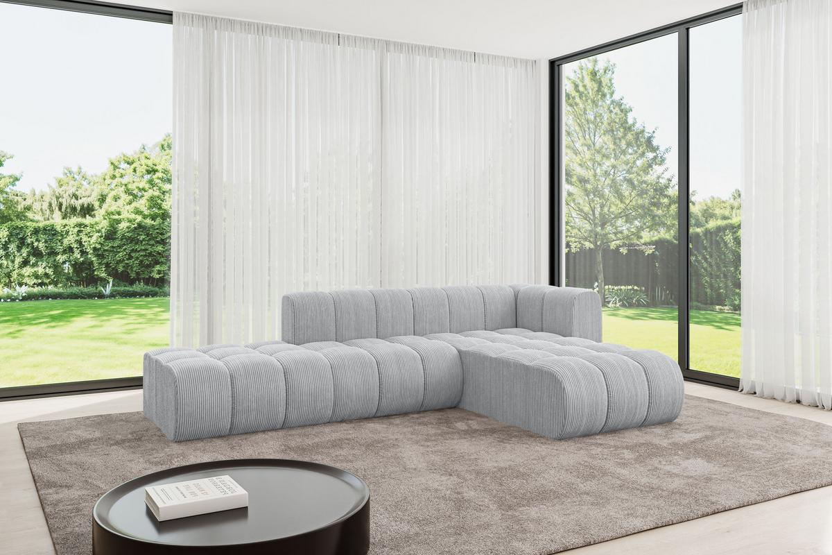 ECKSOFA modulares Sofa Zuvon-L1 - 296x177x70 cm Grau - Grau, Holzwerkstoff/Textil (296/177cm) - ALTDECOR