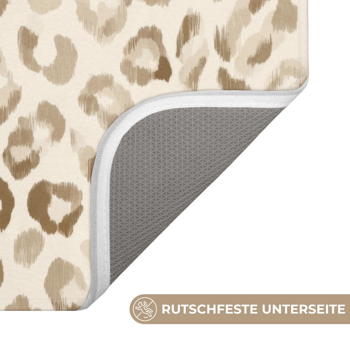 BADEMATTE Leopard - Klassisch - Beige 60x90 cm - Hellbraun, Textil (60/90cm) - OnlyWow