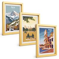 BILDER SET 3er Set - 20x30 cm Goldrahmen - Ouray Mountains London Coliseum - Goldfarben, Kunststoff (20/30cm) - TULUP