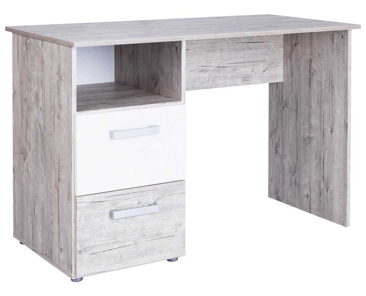 JUGENDZIMMER Mega-Set Bente 5-tlg. - Eichefarben/Silberfarben, Holzwerkstoff/Kunststoff (1/1/1cm) - arthur berndt