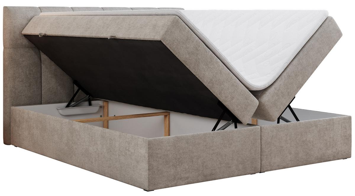 BOXBETT RICO 200/200 Beige Struktur - H3 - Beige, Holz/Textil (200/200cm) - MKS