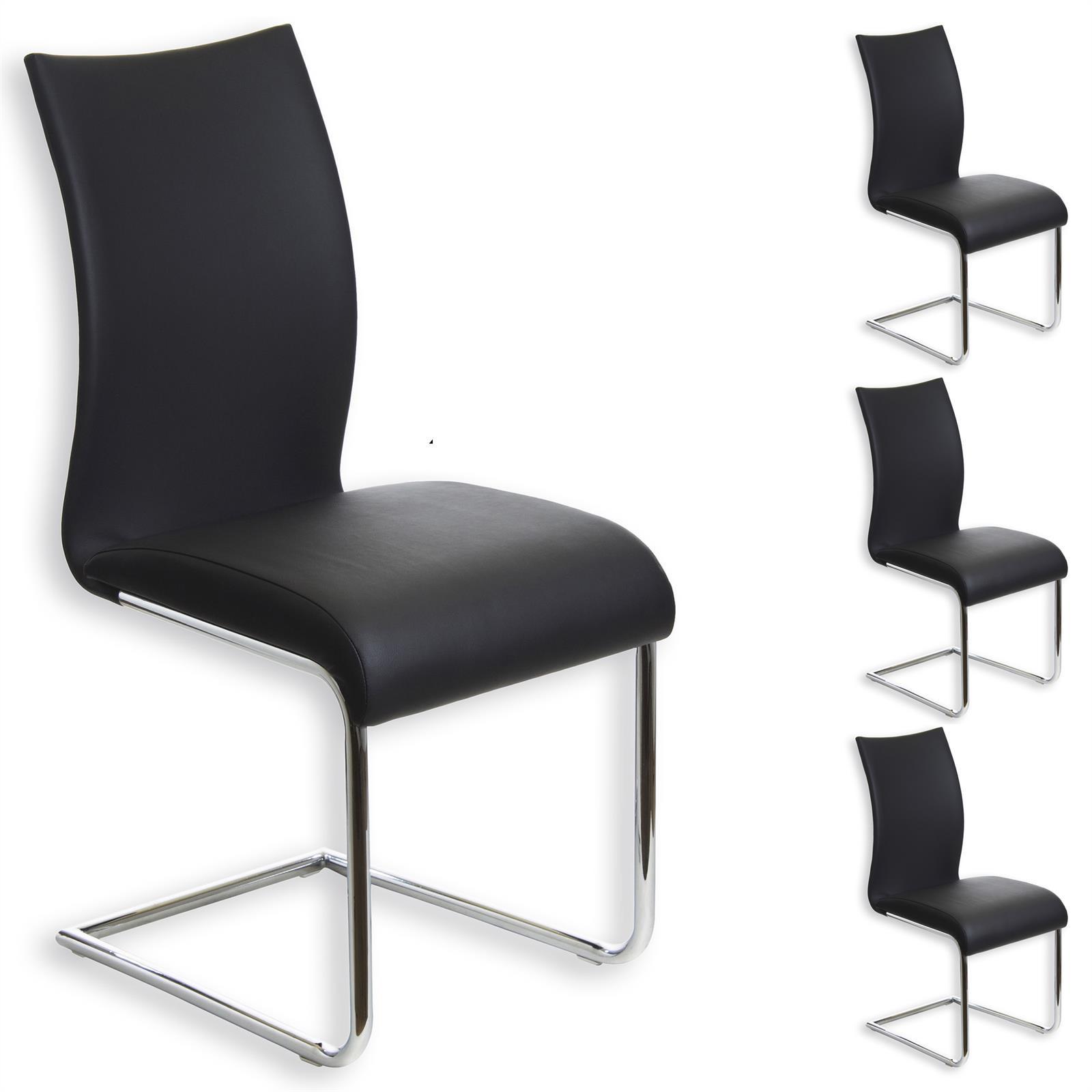 ESSZIMMERSTUHL ALADINO 4er-Set schwarz - Schwarz, Textil/Metall (43/94/56cm) - IDIMEX